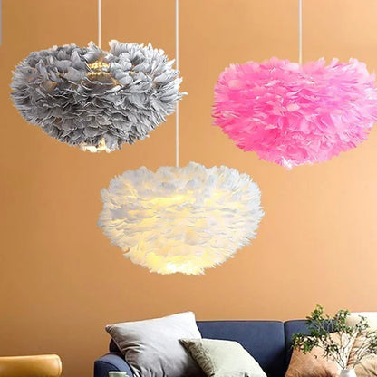 Warm Feather Chandelier for Modern Spaces