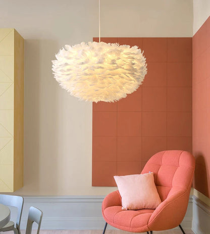 Warm Feather Chandelier for Modern Spaces