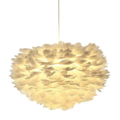 Warm Feather Chandelier for Modern Spaces