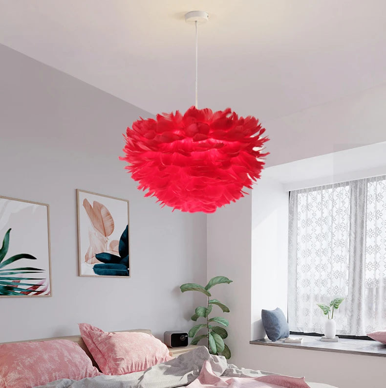 Warm Feather Chandelier for Modern Spaces