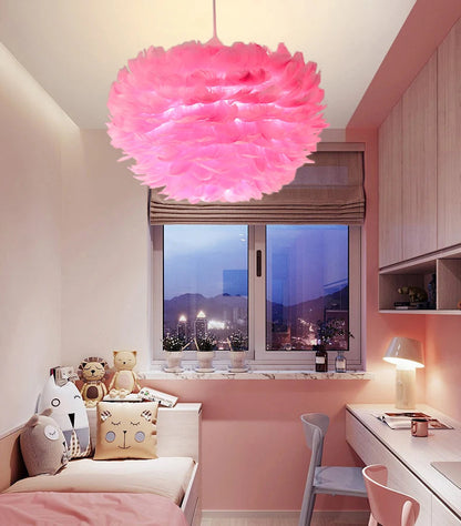 Warm Feather Chandelier for Modern Spaces