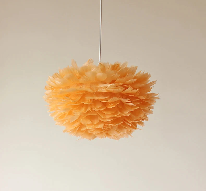 Warm Feather Chandelier for Modern Spaces