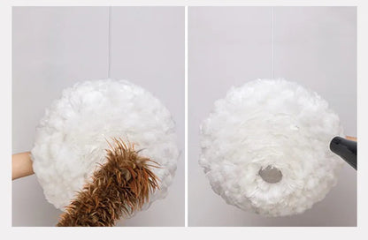 Warm Feather Chandelier for Modern Spaces