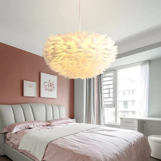 Warm Feather Chandelier for Modern Spaces