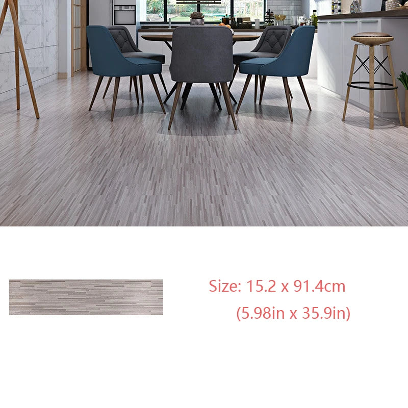 Waterproof Self-Adhesive Wood Grain Floor Sticker 15.2x91.4cm