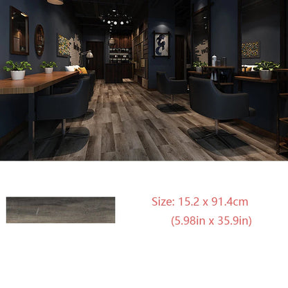 Waterproof Self-Adhesive Wood Grain Floor Sticker 15.2x91.4cm