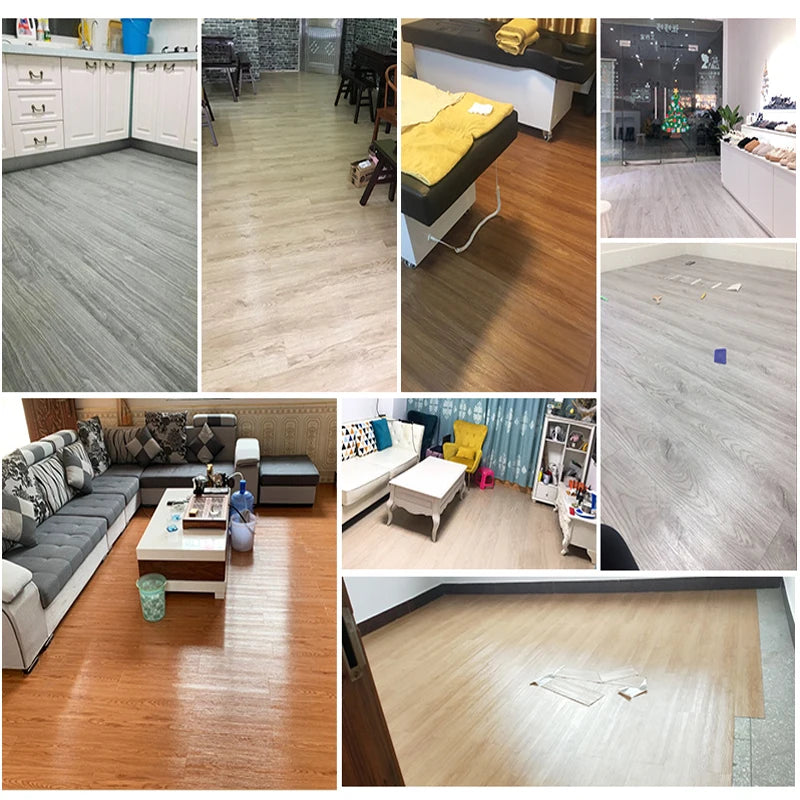 Waterproof Self-Adhesive Wood Grain Floor Sticker 15.2x91.4cm