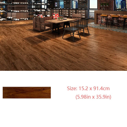 Waterproof Self-Adhesive Wood Grain Floor Sticker 15.2x91.4cm