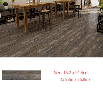 Waterproof Self-Adhesive Wood Grain Floor Sticker 15.2x91.4cm