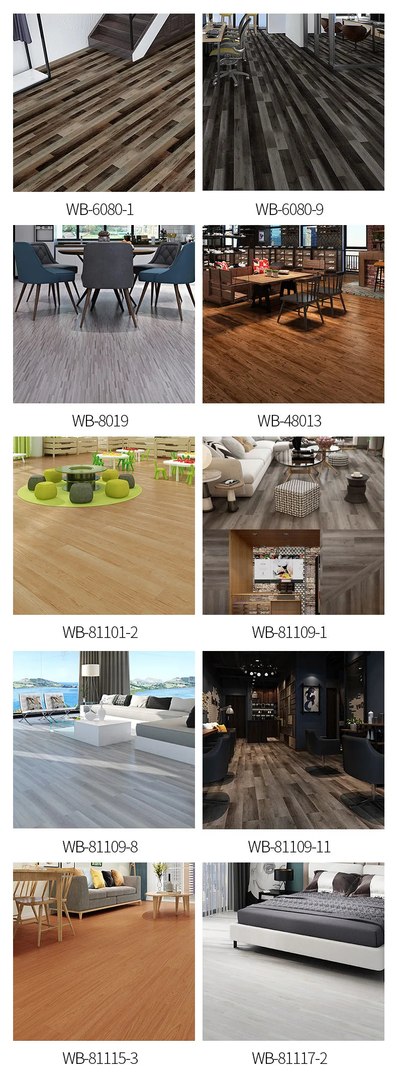 Waterproof Self-Adhesive Wood Grain Floor Sticker 15.2x91.4cm