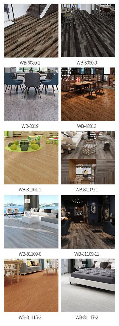 Waterproof Self-Adhesive Wood Grain Floor Sticker 15.2x91.4cm