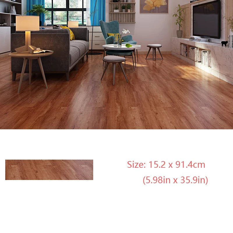 Waterproof Self-Adhesive Wood Grain Floor Sticker 15.2x91.4cm