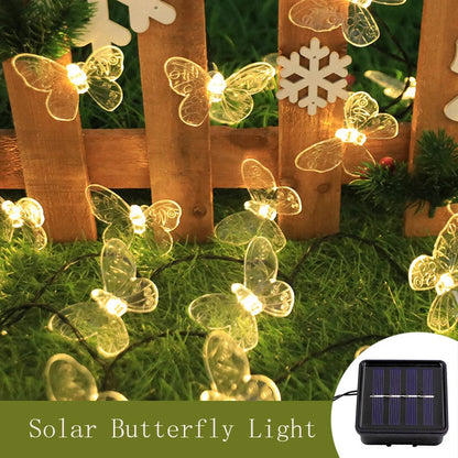 Waterproof Solar Butterfly String Lights