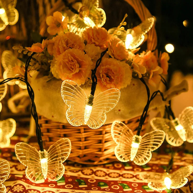 Waterproof Solar Butterfly String Lights