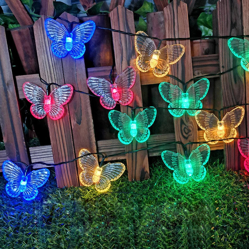 Waterproof Solar Butterfly String Lights