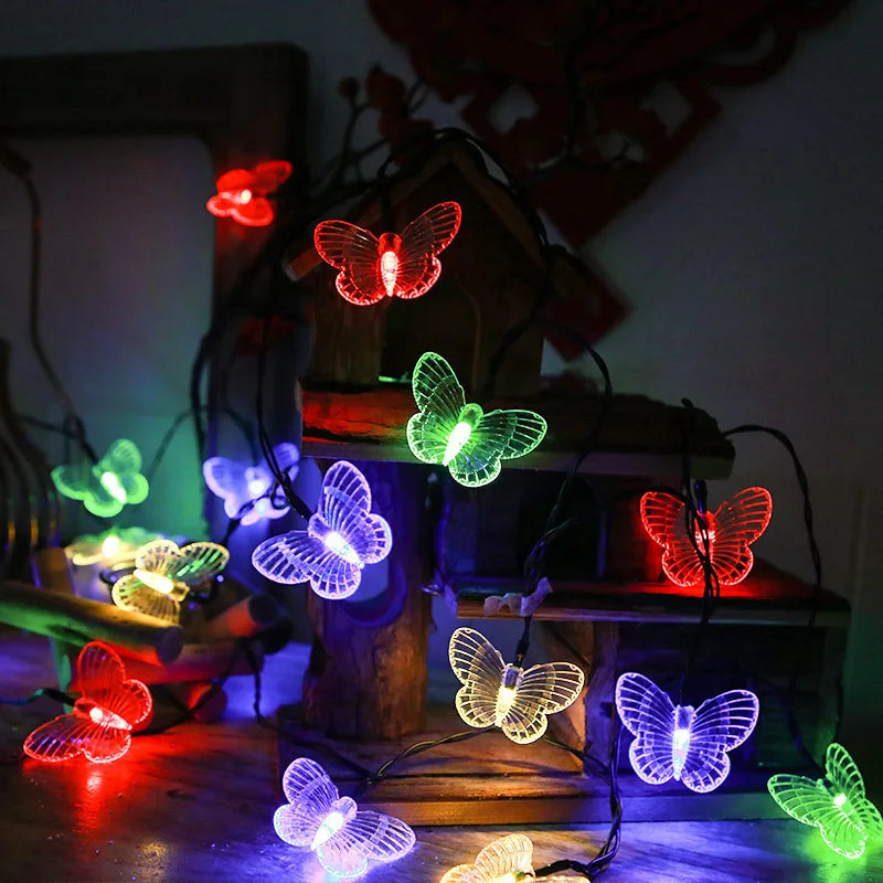 Waterproof Solar Butterfly String Lights