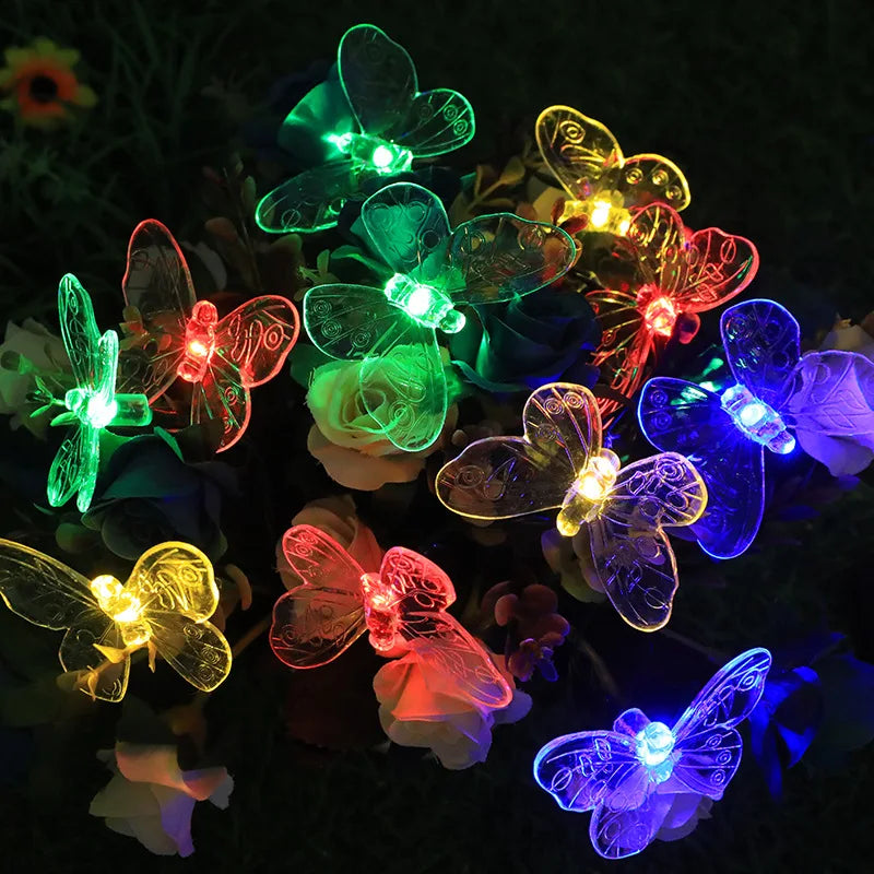 Waterproof Solar Butterfly String Lights