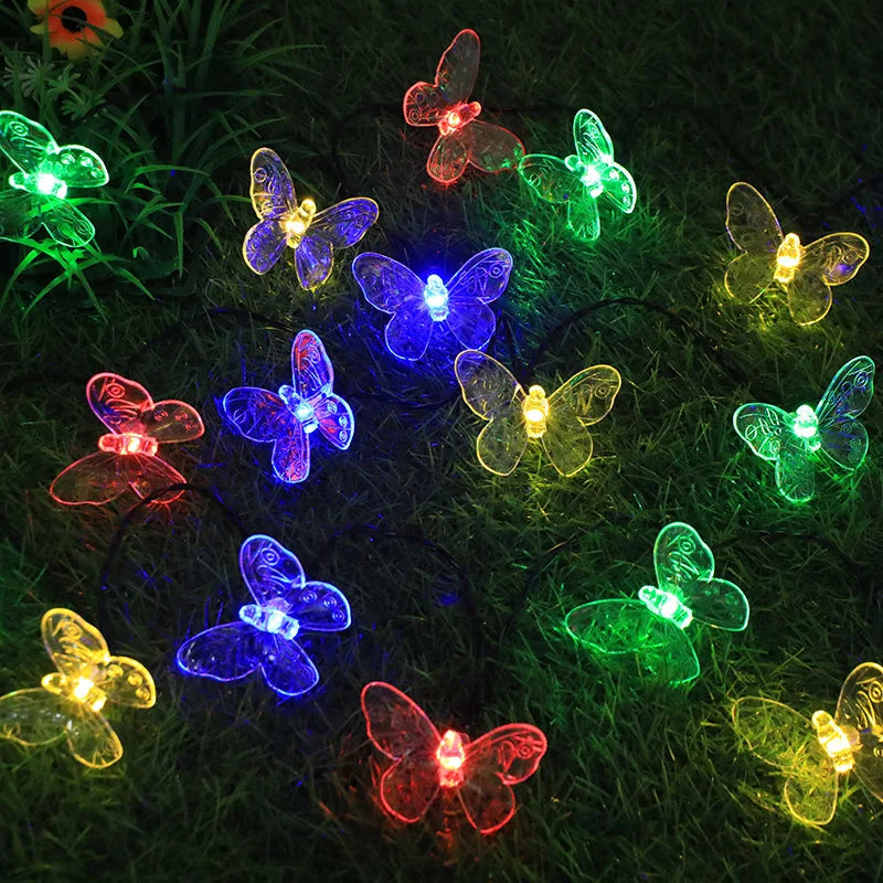 Waterproof Solar Butterfly String Lights