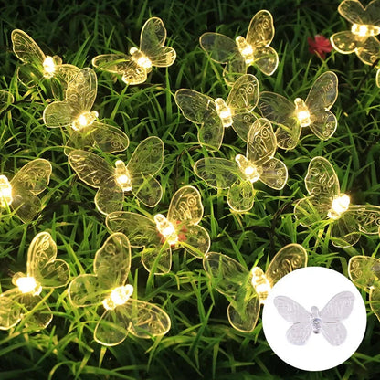 Waterproof Solar Butterfly String Lights