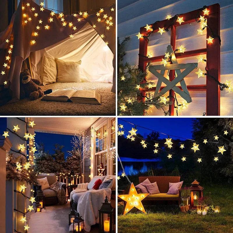 Waterproof Solar Star String Lights