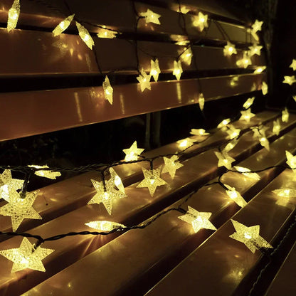 Waterproof Solar Star String Lights