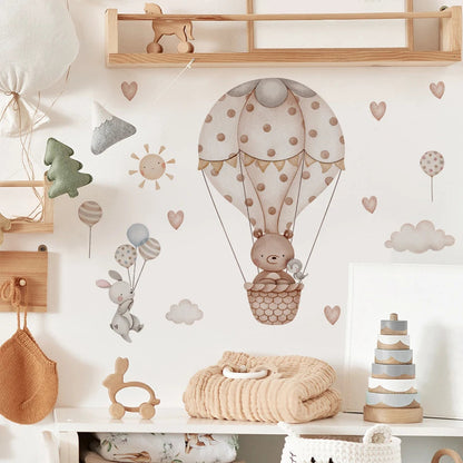 Whimsical Cartoon Animal Wall Stickers