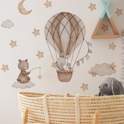 Whimsical Cartoon Animal Wall Stickers