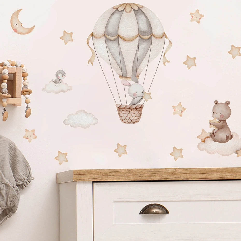 Whimsical Cartoon Animal Wall Stickers