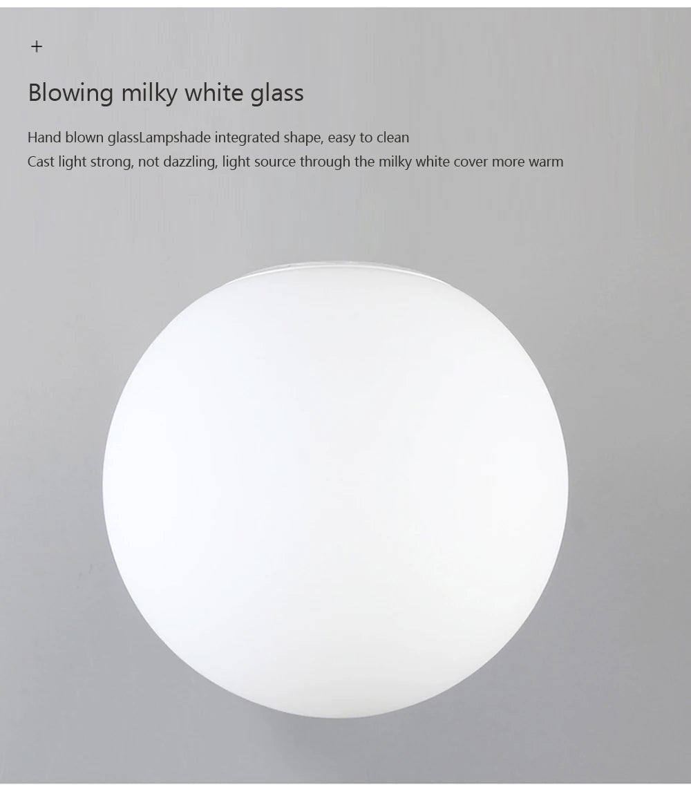 White Glass Minimalist LED Ceiling Light