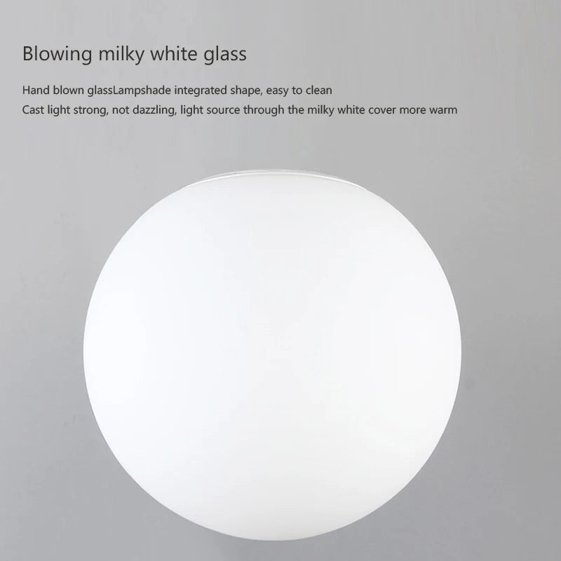 White Glass Minimalist LED Ceiling Light