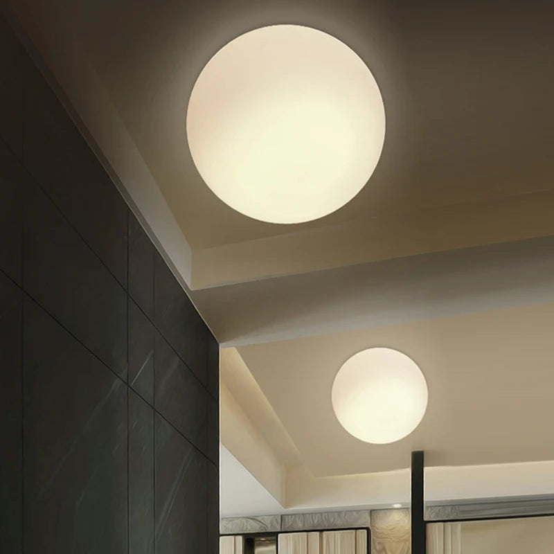 White Glass Minimalist LED Ceiling Light