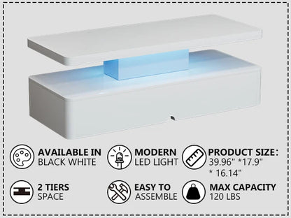 White Modern LED Coffee Table