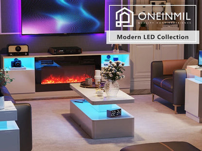 White Modern LED Coffee Table