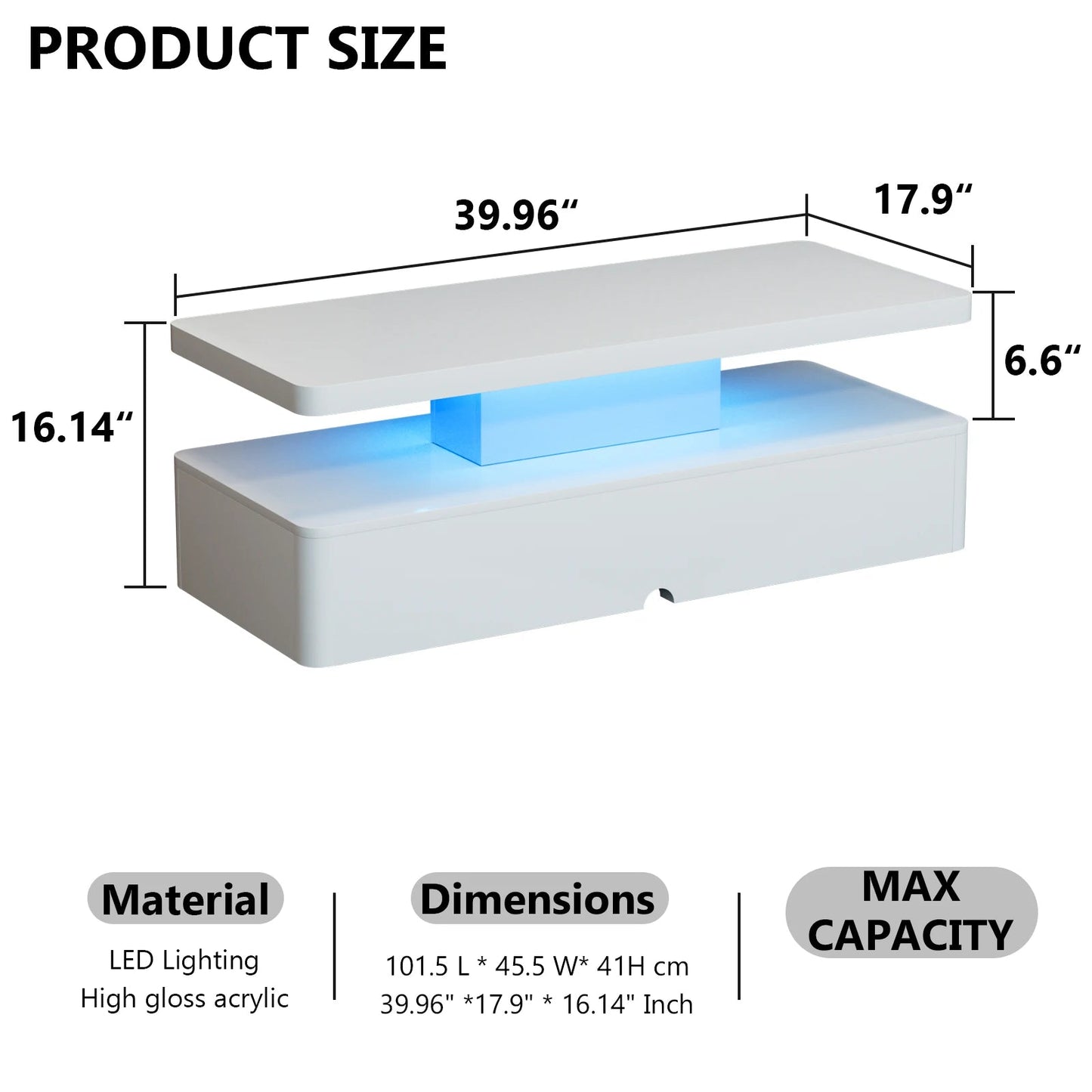 White Modern LED Coffee Table