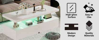 White Modern LED Coffee Table