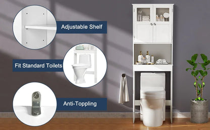 White Over Toilet Storage Cabinet