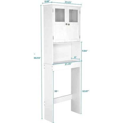 White Over Toilet Storage Cabinet