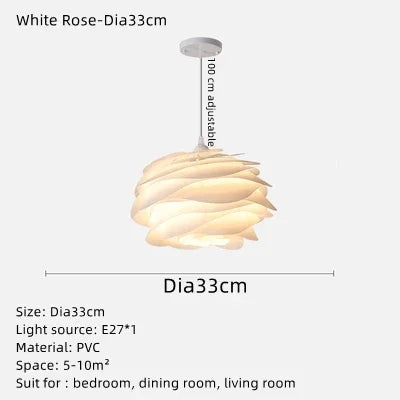 White Rose Acrylic Pendant Light