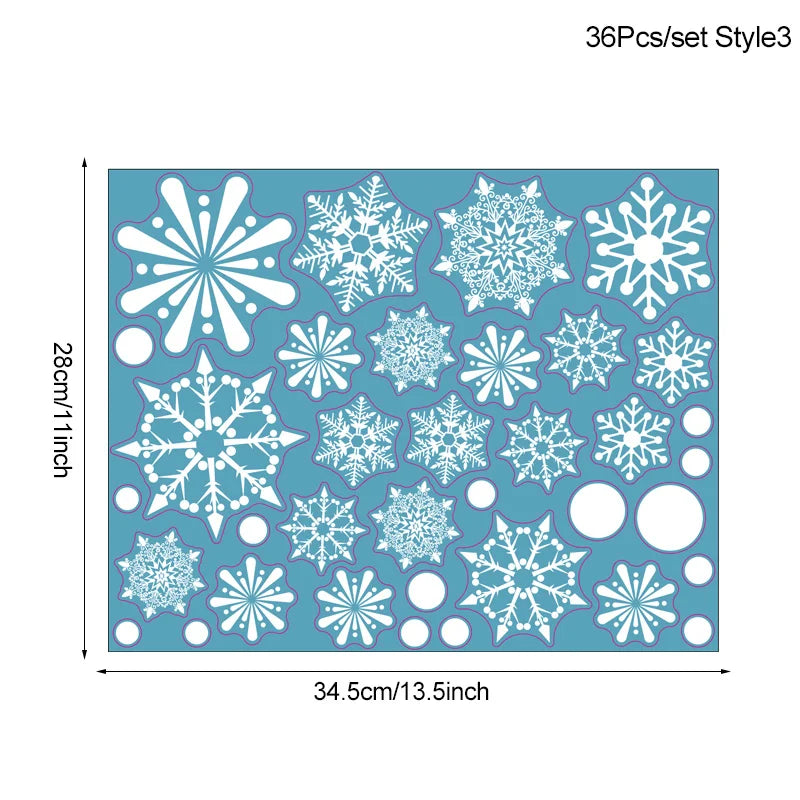 White Snowflake PVC Window Stickers