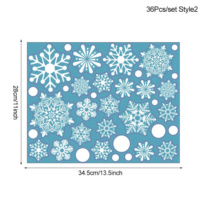 White Snowflake PVC Window Stickers