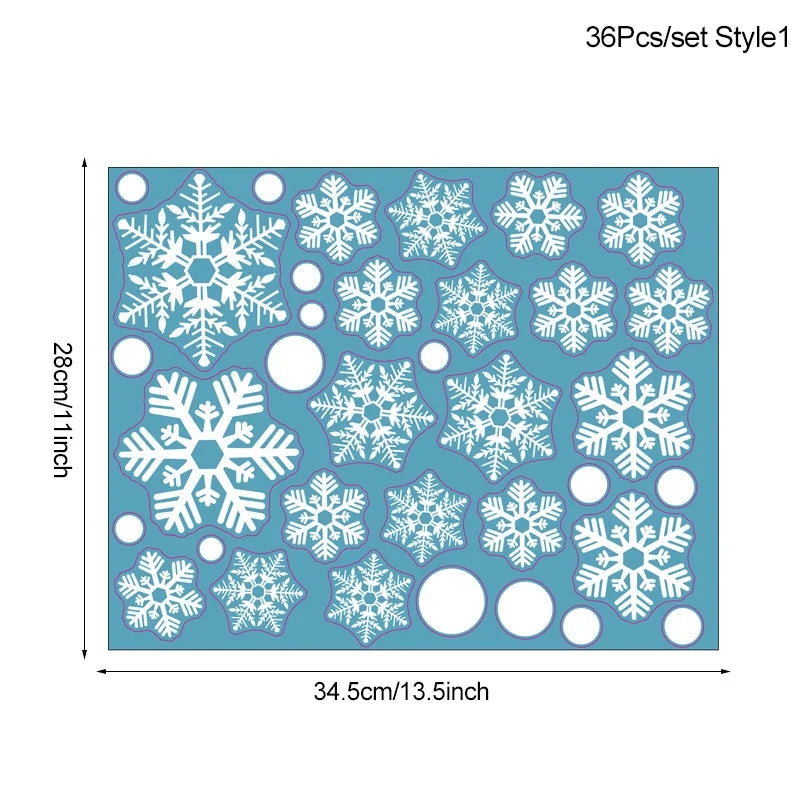 White Snowflake PVC Window Stickers