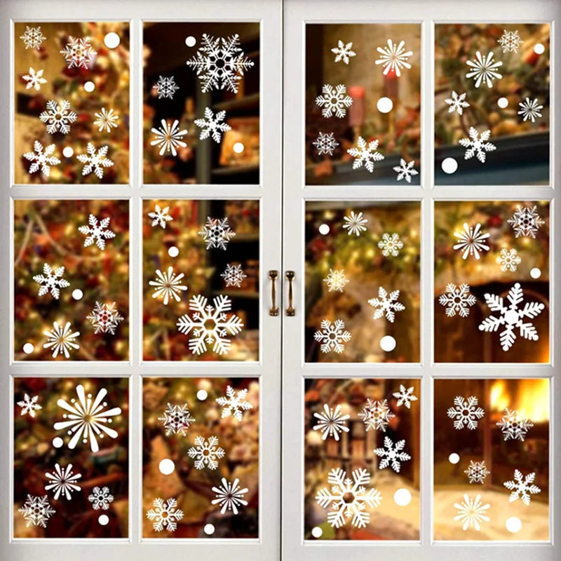 White Snowflake PVC Window Stickers