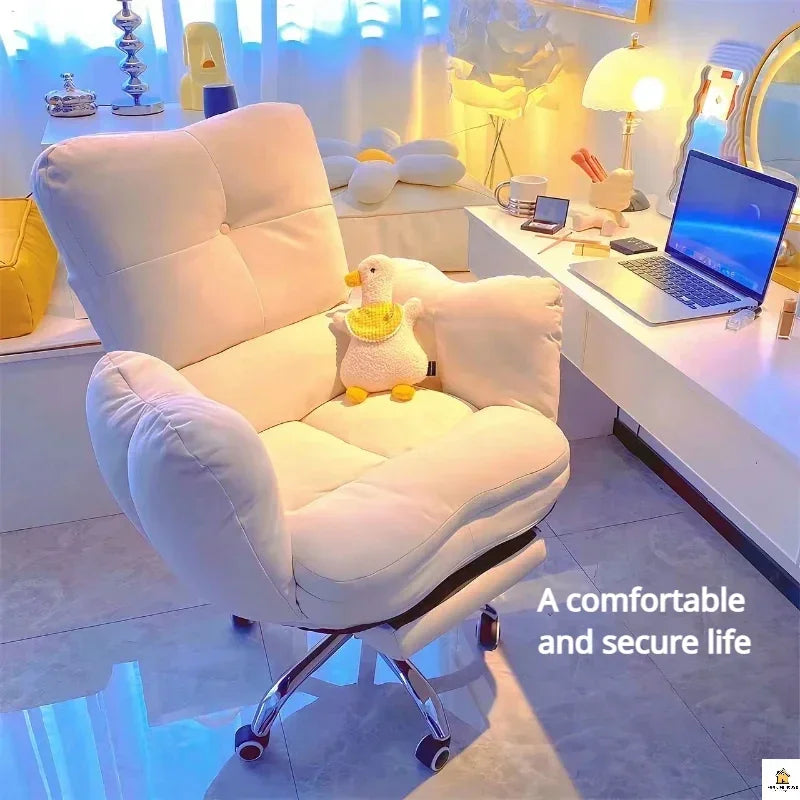 White Soft Adjustable Computer Chair