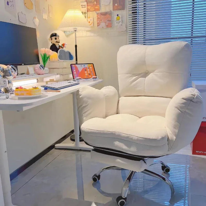 White Soft Adjustable Computer Chair