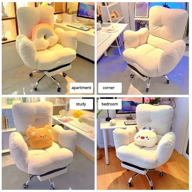 White Soft Adjustable Computer Chair