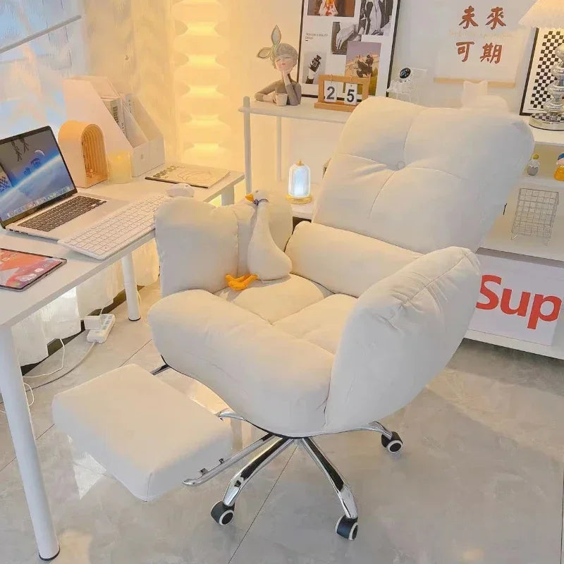 White Soft Adjustable Computer Chair