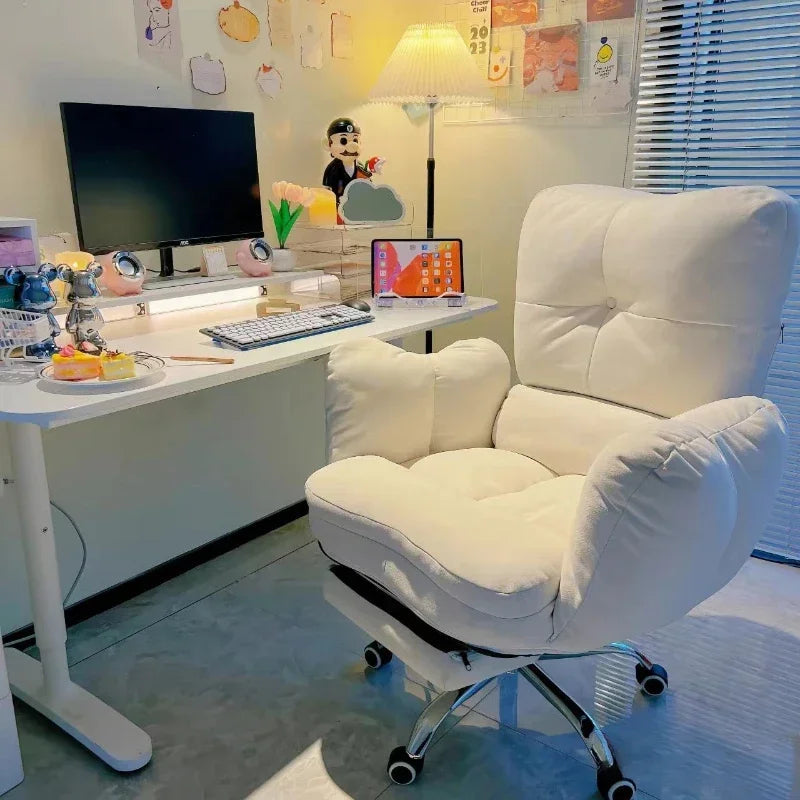 White Soft Adjustable Computer Chair