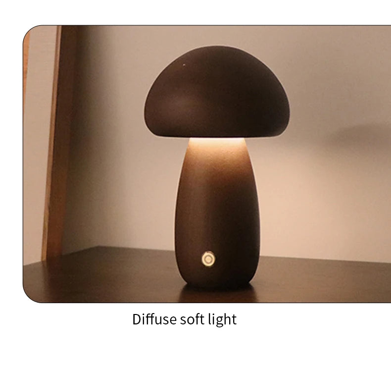 Wooden Mushroom Night Light for Kids