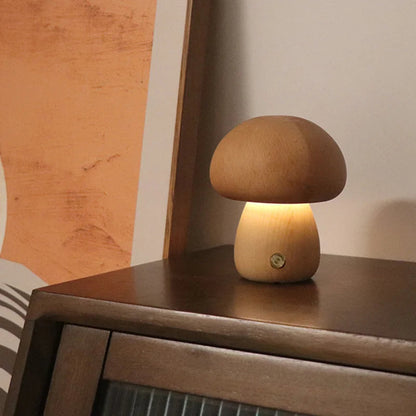 Wooden Mushroom Night Light for Kids