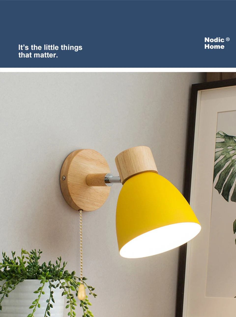 Wooden Nordic Wall Lamp - 6 Colours